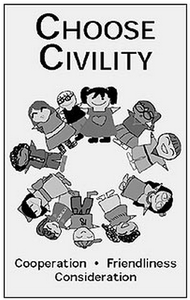 Choose Civility image of children standing in a circle holding hands