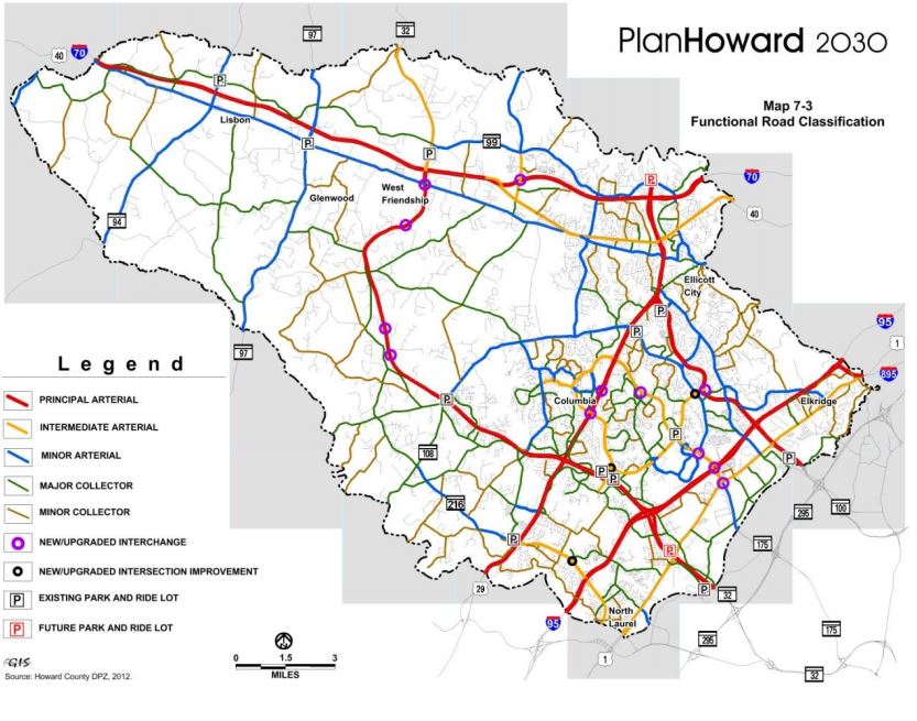 Plan Howard 2030 - Functional Road Classification Map